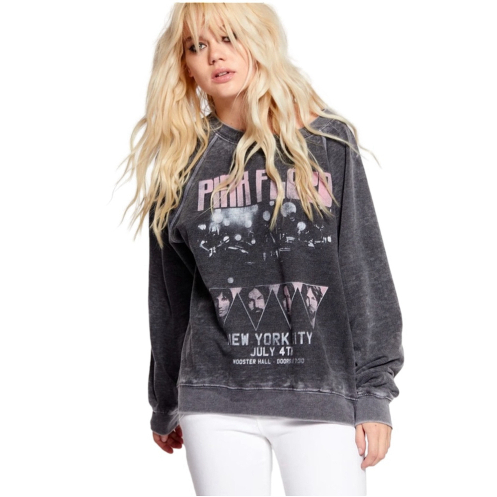 Recycled Karma Pink Floyd Vintage Band Tee Concert Sweatshirt Size S Black Pink